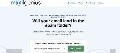 mailgenius dashboard